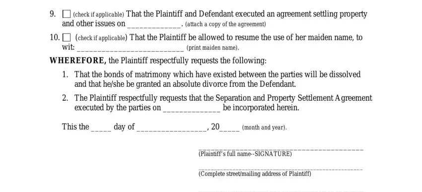 stage 3 to completing form divorce nc