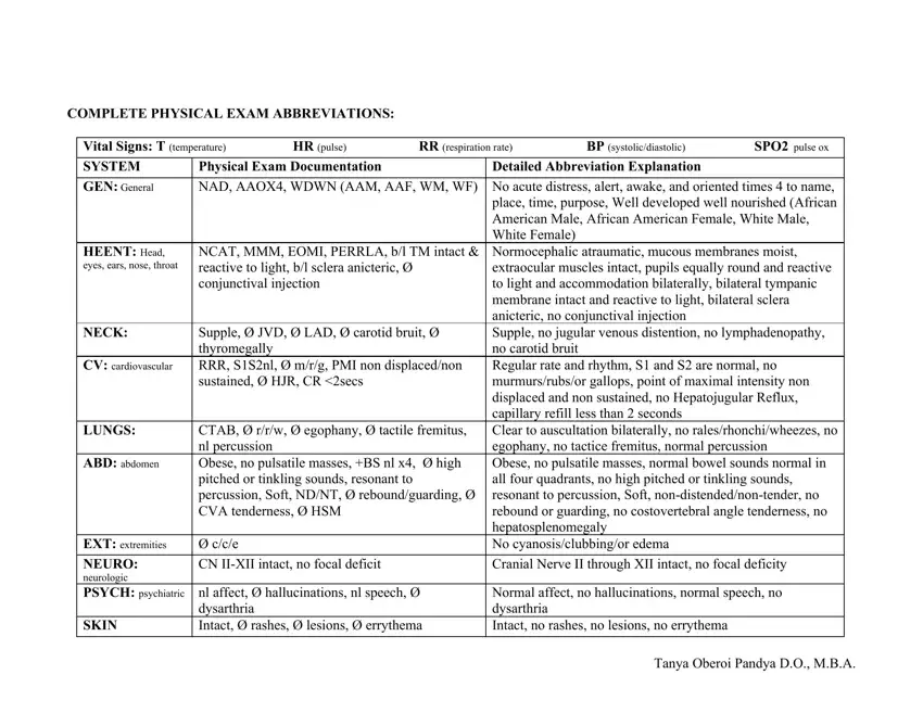 Complete Physical Examination Fill Out Printable PDF Forms Online