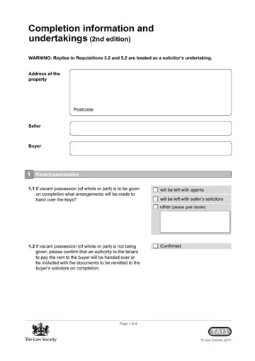Completion Of Information Form Preview