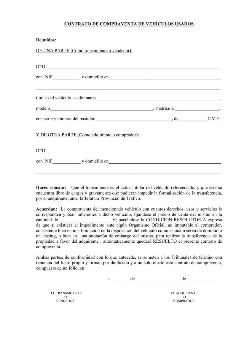 Compra Venta Vehculo ≡ Fill Out Printable PDF Forms Online
