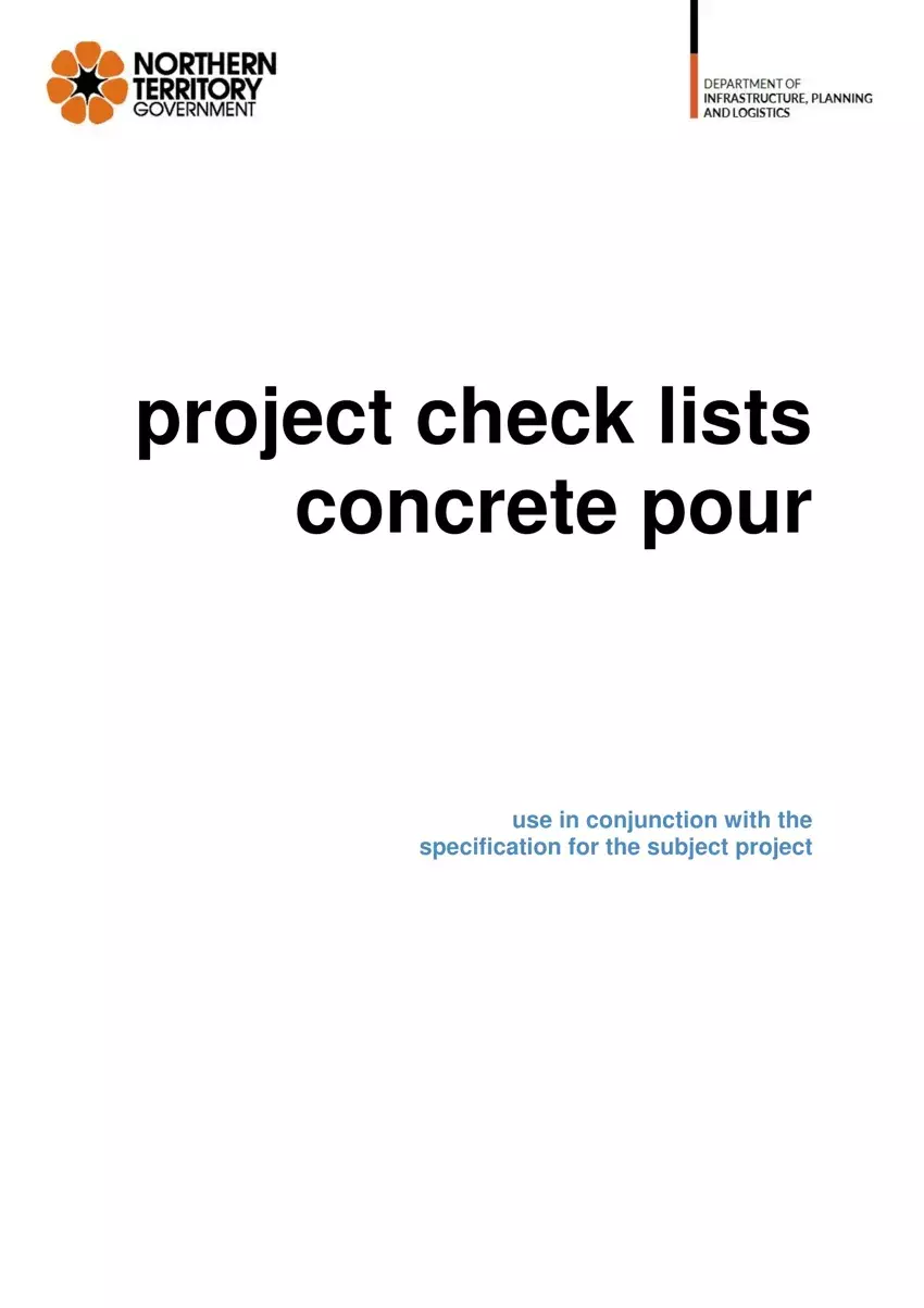 Concrete Checklist From first page preview
