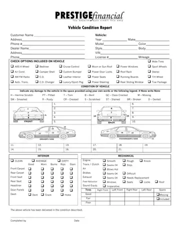 Condition Form Vehicle Preview