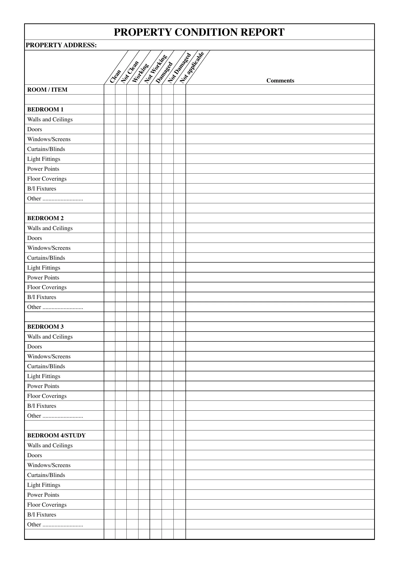 Condition Report Form ≡ Fill Out Printable PDF Forms Online