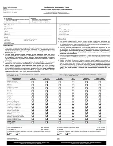 Confidential Assessment Form Omsas Preview
