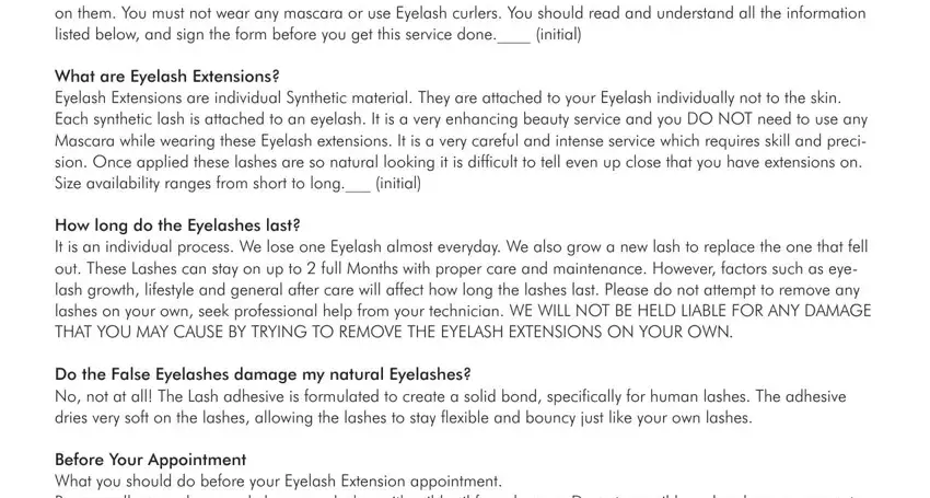 lash extension consent form  blanks to complete