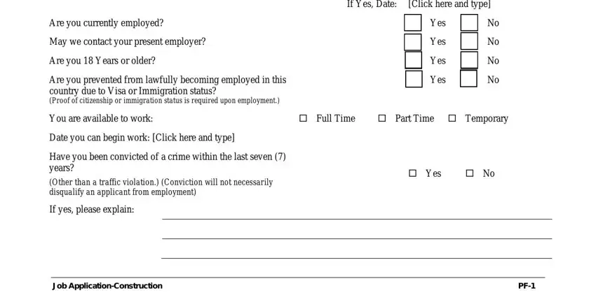 Filling out air form construction company part 2