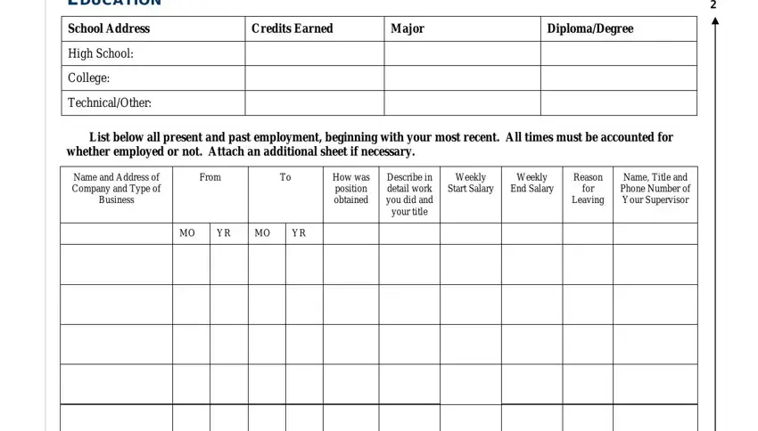 Filling out air form construction company step 3