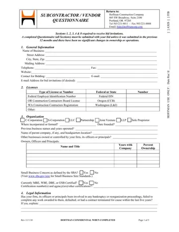 Construction Company Questionnaire Form Preview