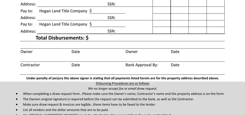 Filling in construction draw forms stage 2