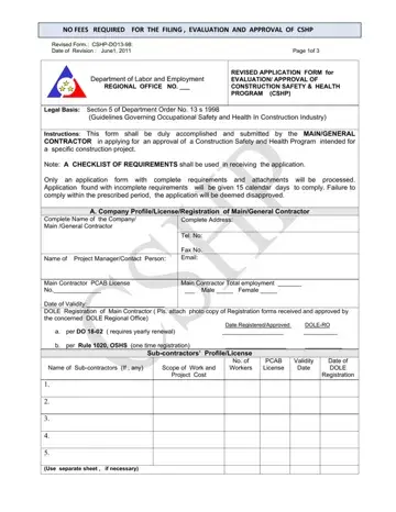 Construction Safety Form Preview