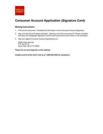 Consumer Account Application Form Preview