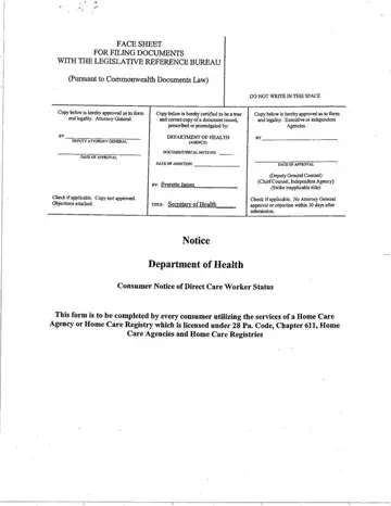 Consumer Notice Direct Care Worker Status Form Preview