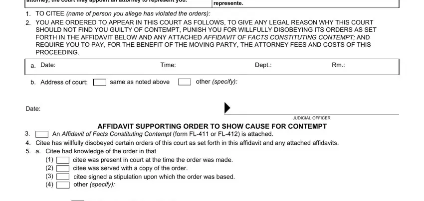 Completing order affidavit part 2