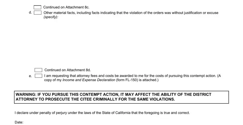 Finishing order affidavit stage 5