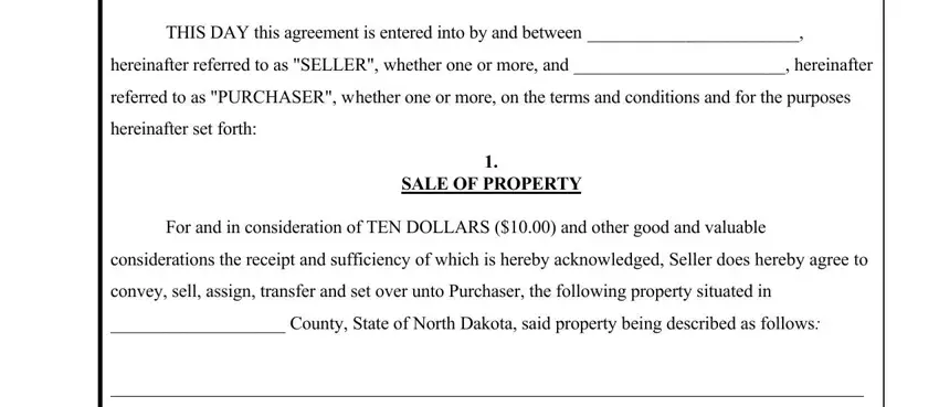 step 1 to completing contract for deed in north dakota