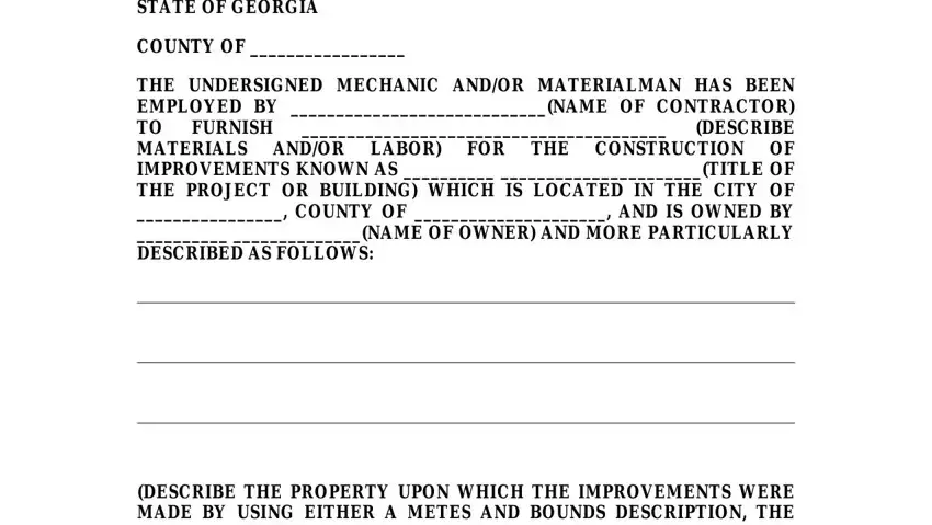 ga lien waiver form 2021 empty spaces to fill out