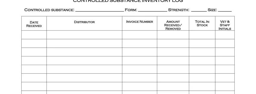 entering details in controlled substance log sheet stage 1