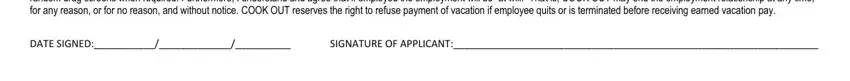stage 3 to entering details in cook out application for employment