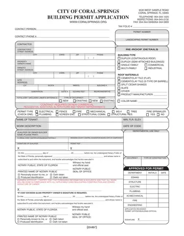 Coral Permit Application Form Preview