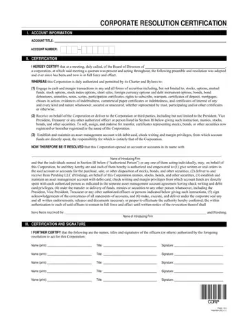 Corporate Resolution Certification Form Preview