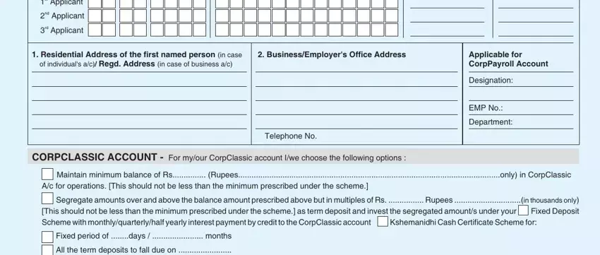 Completing corporation bank online account step 2