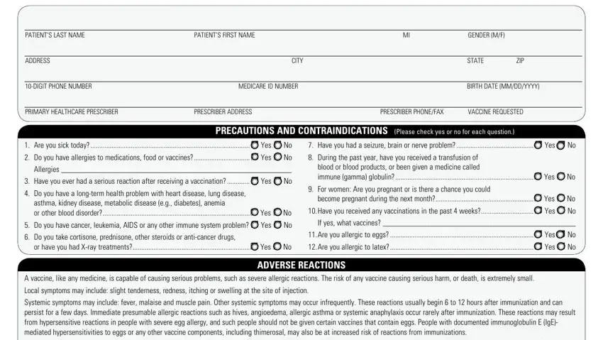 filling out costco pharmacy flu shot form part 1