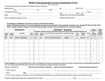Course Substitution Form Preview