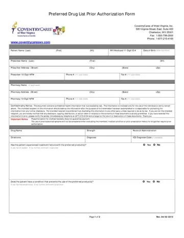 Coventry Care Medicaid Form Preview