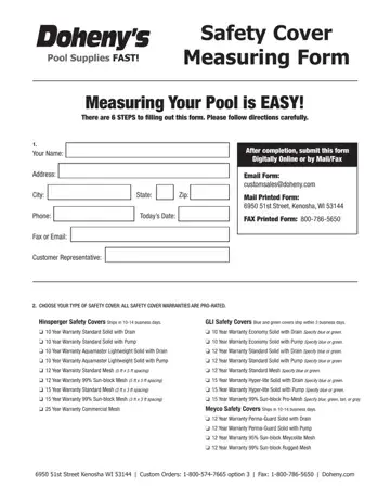Cover Measuring Form Preview