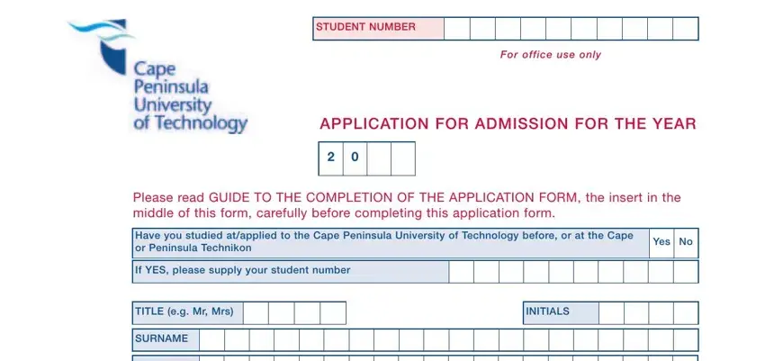 Completing cput online application form stage 4