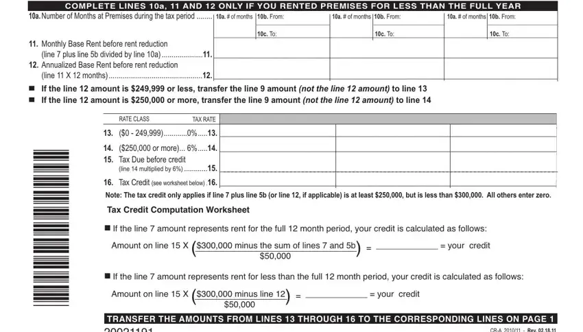 Entering details in Cr A Form step 5