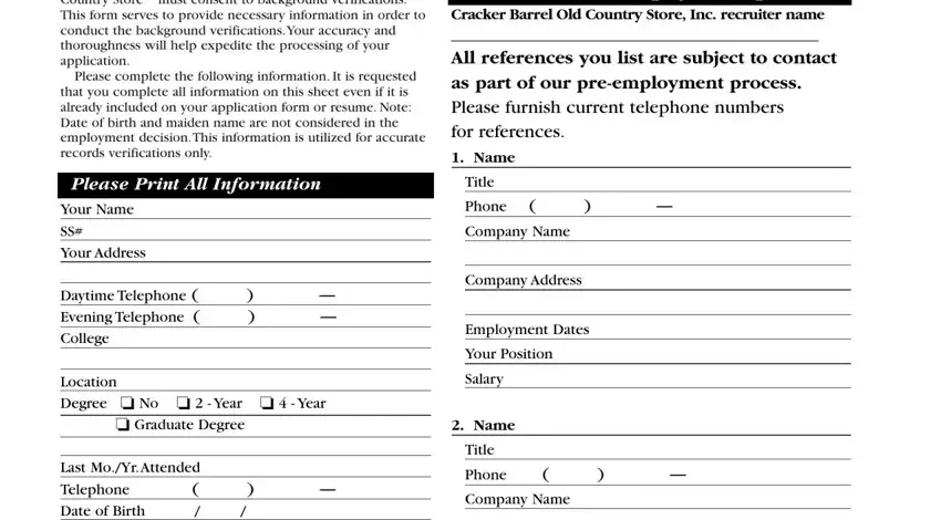 filling in jobscrackerbarrel com step 1