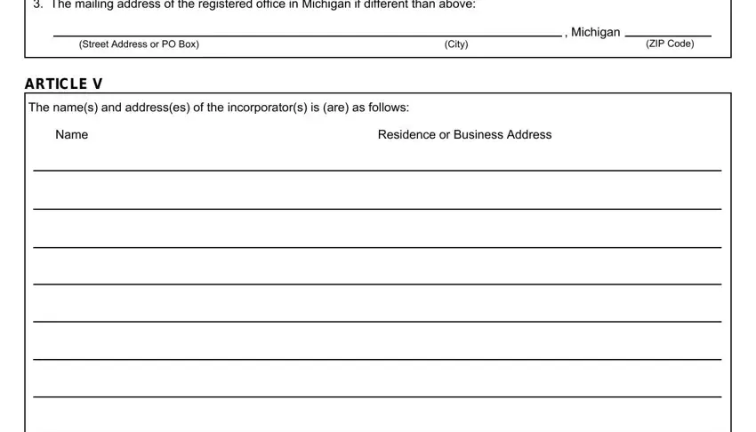 part 4 to filling out michigan incorporation nonprofit corporations