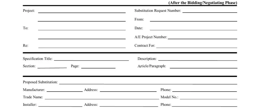 part 1 to completing csi substitution request form pre bid