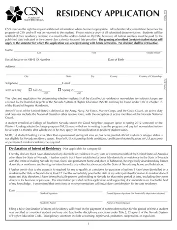 Csn Residency Application Form Preview