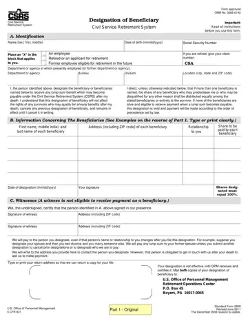 Csrs Standard Form 2808 Preview
