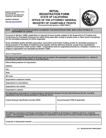Ct 1 Registration Form Preview