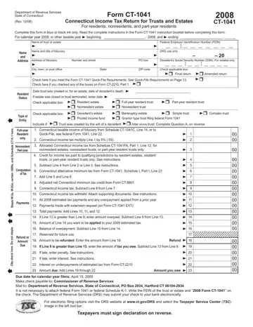 Ct 1041 Form Preview
