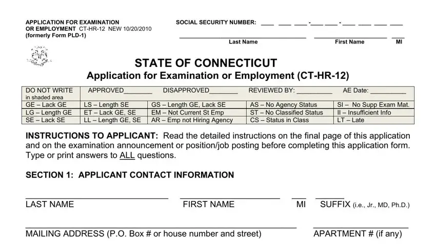 completing ct employment of state stage 1