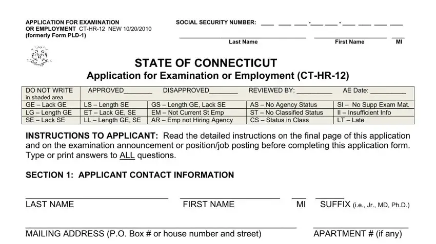 completing of ct employment state stage 1