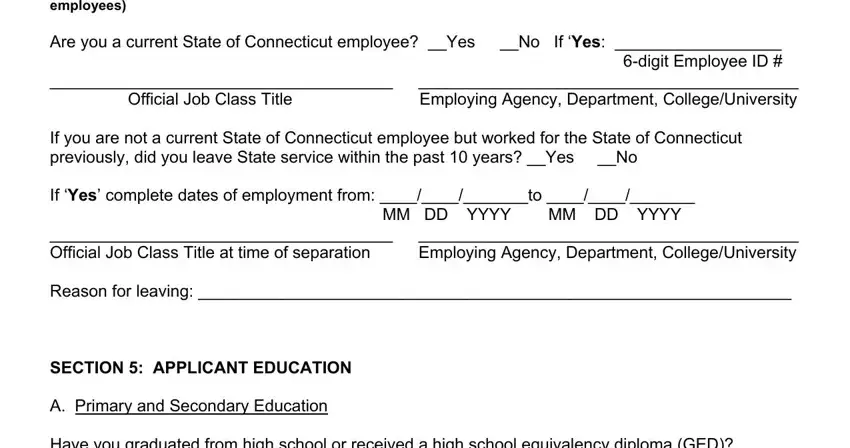 Finishing of ct employment state stage 5