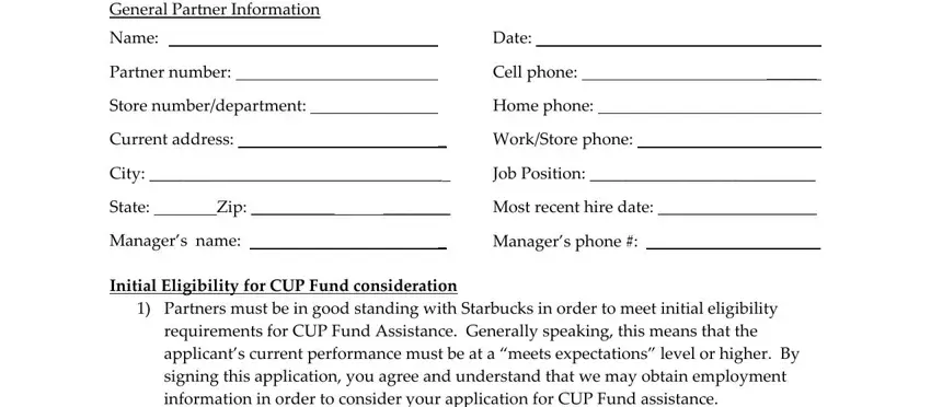 what is the starbucks cup fund fields to consider