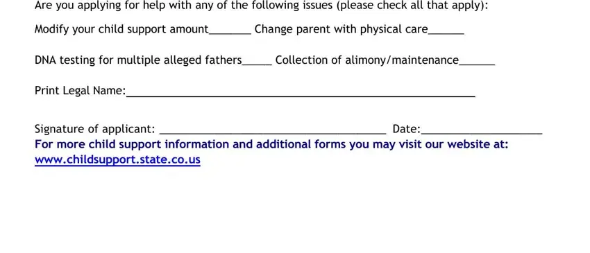 Finishing arkansas child support application stage 5
