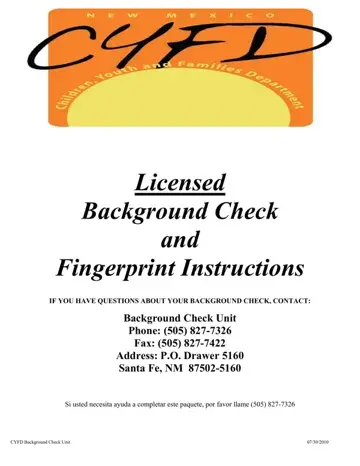 Cyfd Background Check Form Preview