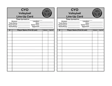Cyo Volleyball Lineup Sheet Preview