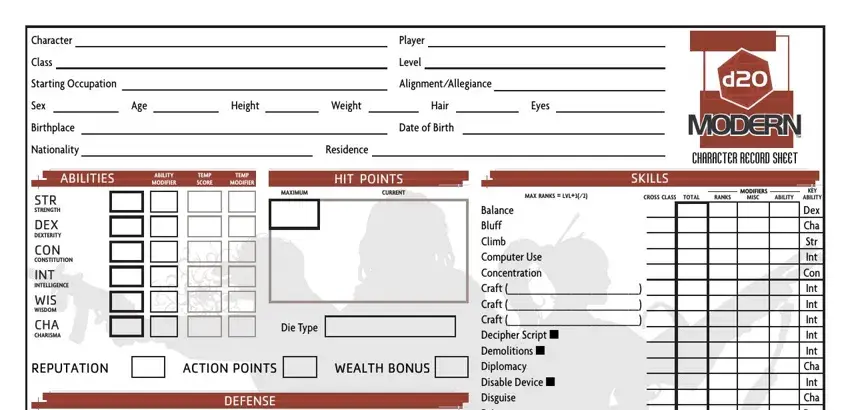 d20 character generator blanks to consider