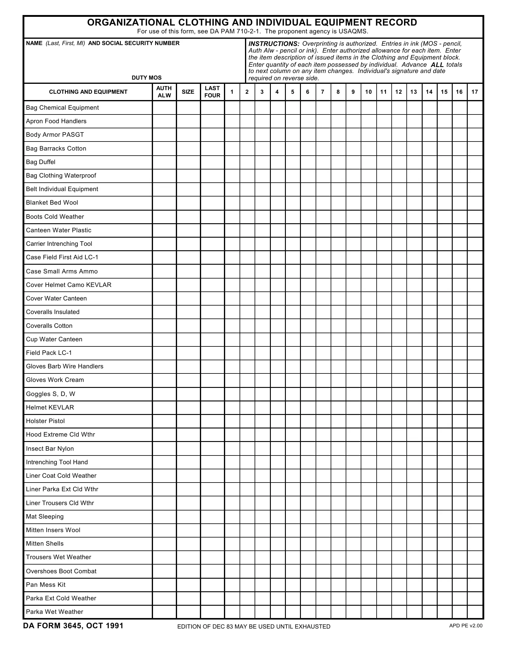 Da 3645 Form ≡ Fill Out Printable PDF Forms Online