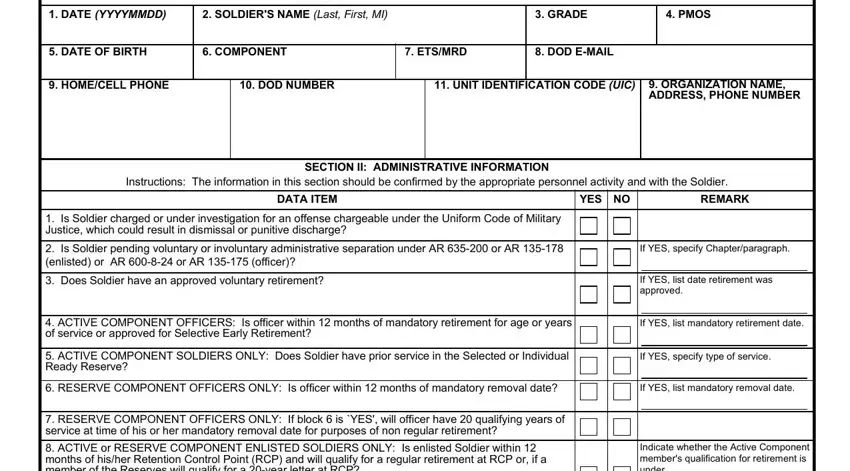 da 7652 form spaces to consider