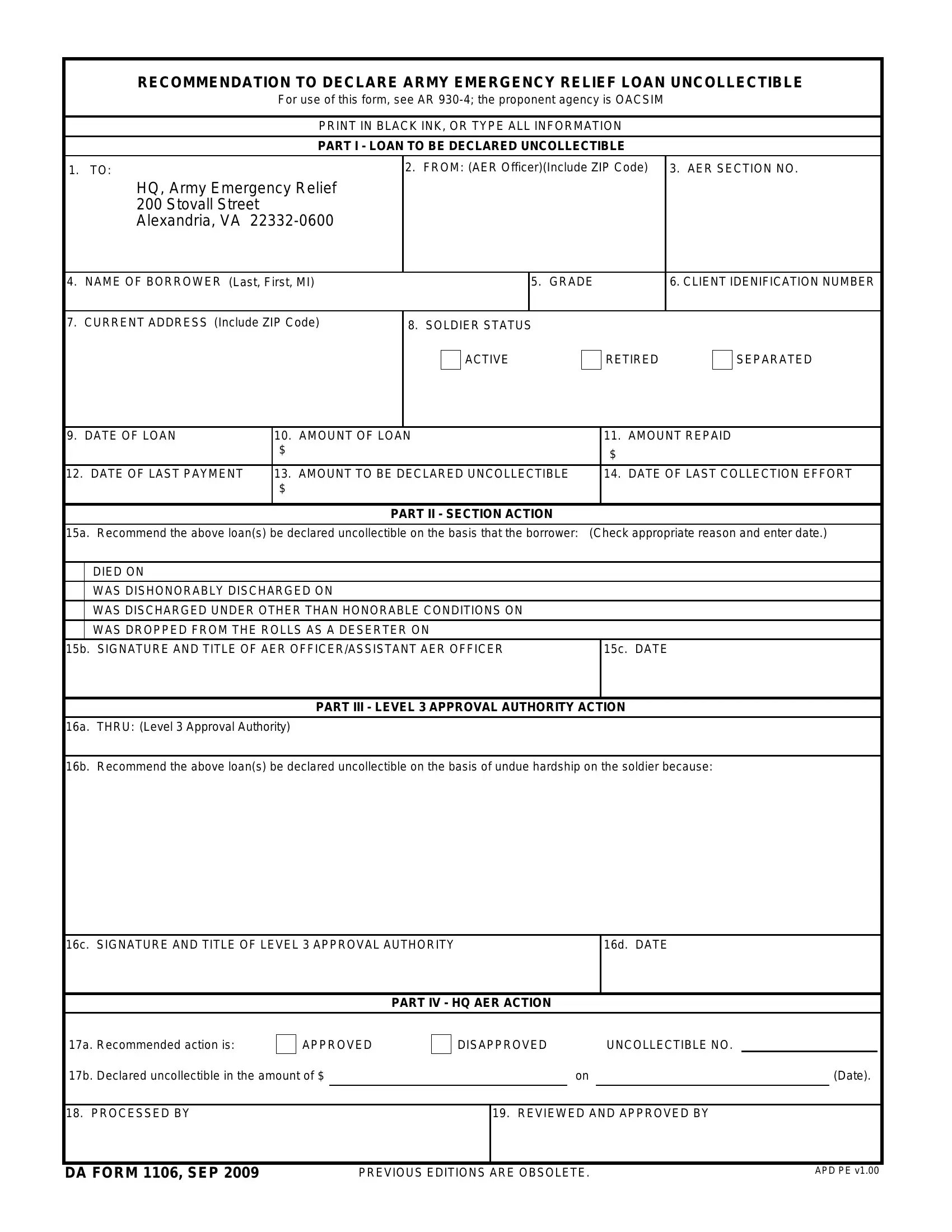 Da Form 1106 Fill Out Printable PDF Forms Online Da Form 1106 Fill Out Printable PDF Forms Online