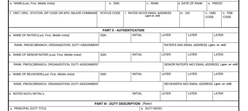 filling out da form 2166 8 1 step 1